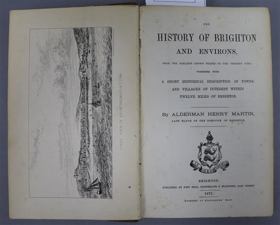 Martin, Kemp - The History of Brighton and Environs, rebound half calf, Brighton 1871